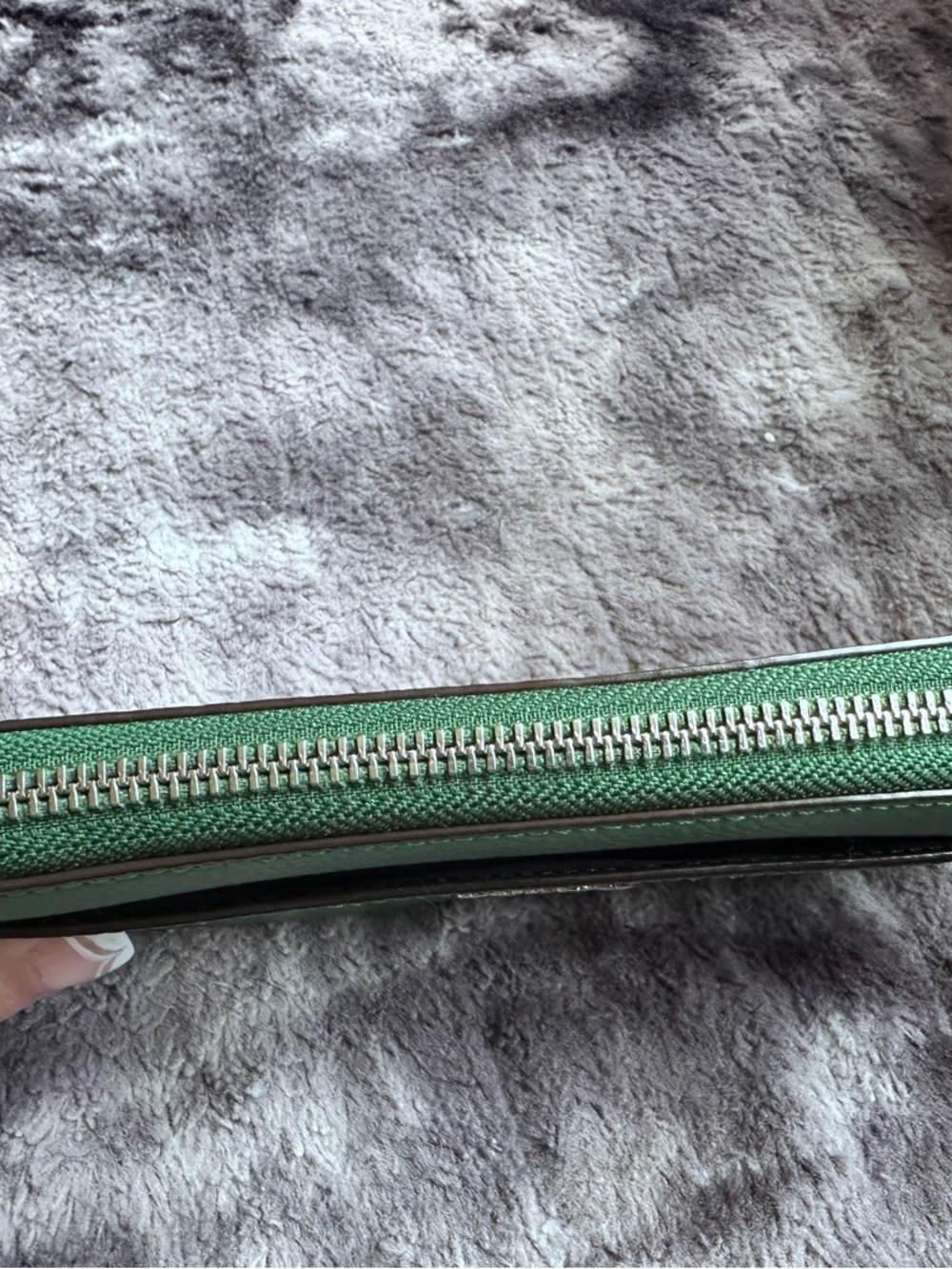 Coach Green Pebbled Leather Continental Wallet with Silver Logo - Picture 5 of 9